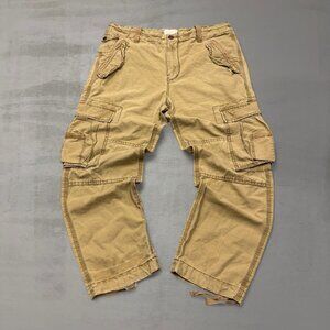 Vintage Aeropostale Baggy y2k Tan Military Cargo Utility Pants Men’s 38 x 31